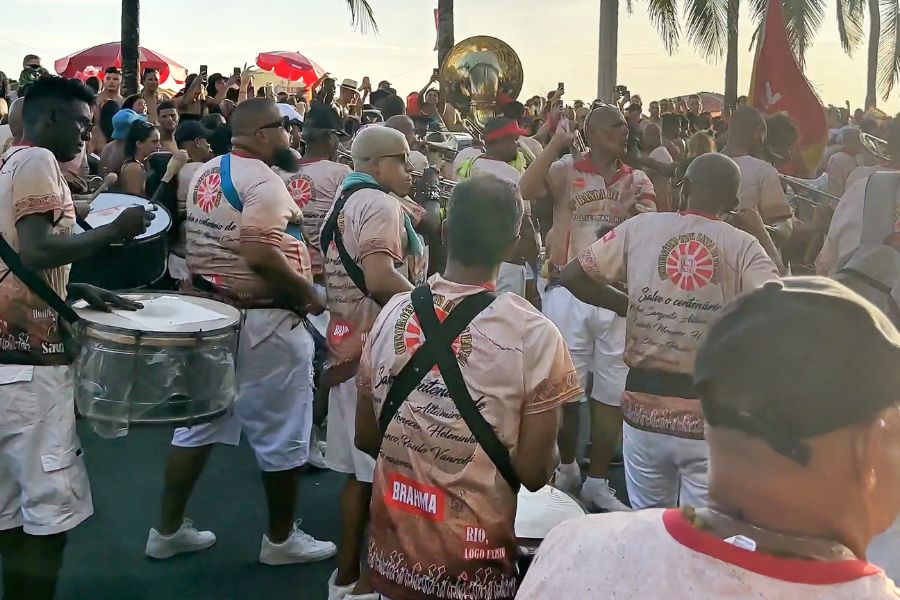 Banda de Ipanema playing at free bloco during Rio Carnival