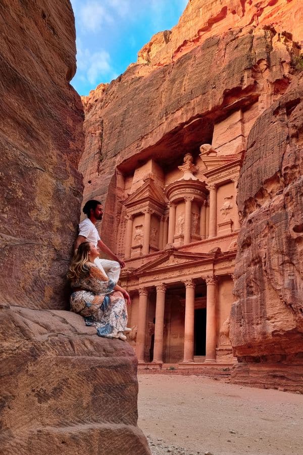 View over the Treasury in Petra. The most popular place visited